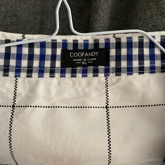 COOFANDY Mens Button Down Dress Shirt White with Black Stripes XL - Picture 2 of 2